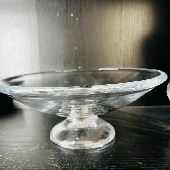 Simon Pearce Hand Blown Clear Crystal Pedestal Compote, Centerpiece Bowl Rare - Picture 9 of 16